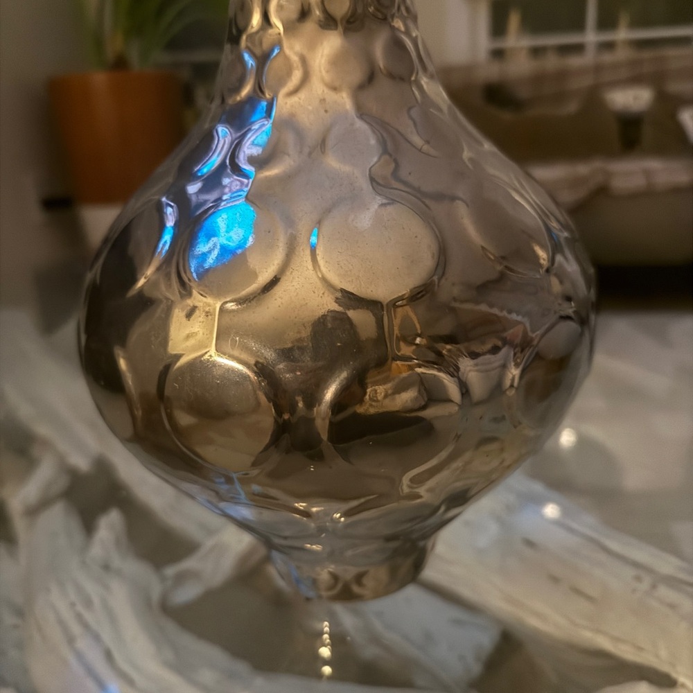 Jonathan Adler Silver Textured Vase